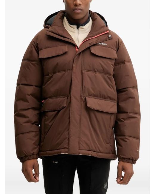 Columbia Brown Logo-print Padded Jacket for men