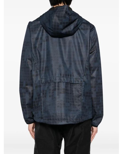 Boss Blue Geometric-Print Jacket for men