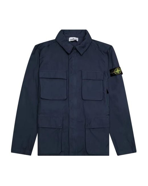 メンズ Stone Island パッチポケット フィールドジャケット Blue