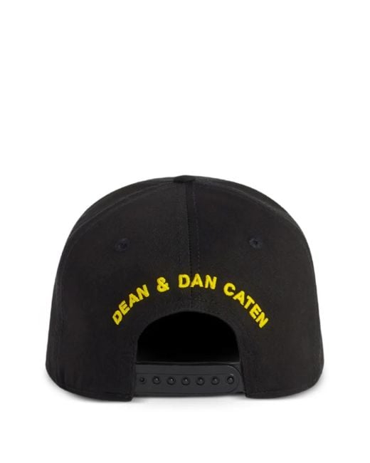 DSquared² Black Logo-Patch Baseball Cap for men