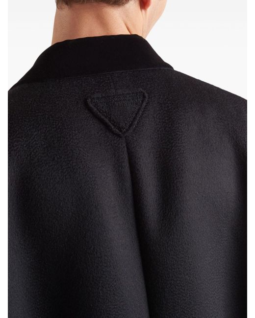 Manteau en cachemire à boutonnière croisée Prada pour homme en coloris Black