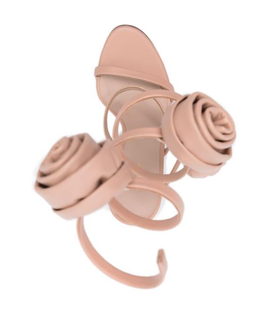 Le Silla White Rose Sandalen mit Spiraldesign 110mm