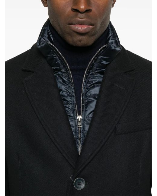 Herno Black Layered Coat for men