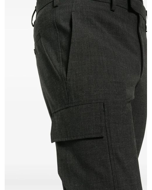 Neil Barrett Black Cropped Tapered-Leg Trousers for men