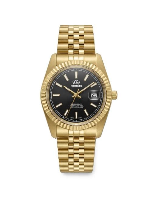 Richelieu Swiss Metallic Classic Fluted Bezel 41Mm Watch for men