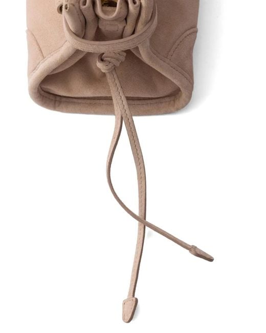 Prada Natural Bonnie Suede Mini Handbag