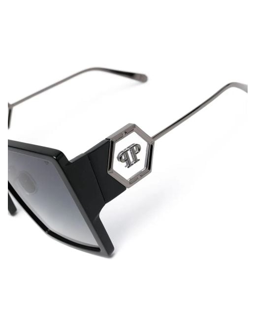 Philipp Plein Black Oversize Square-Frame Sunglasses