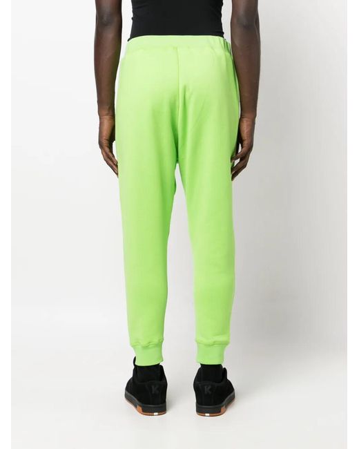 DSquared² Green Icon-Print Cotton Track Pants for men