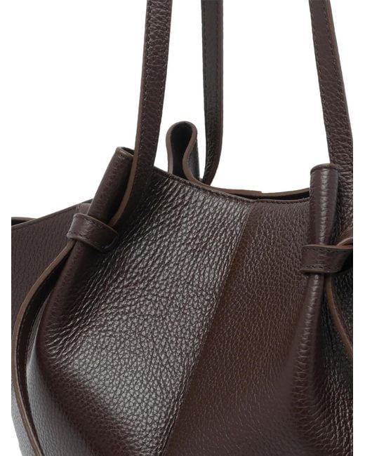 Yuzefi Black Mochi Leather Shoulder Bag