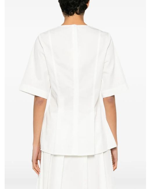 Totême  White Blouse À Col V