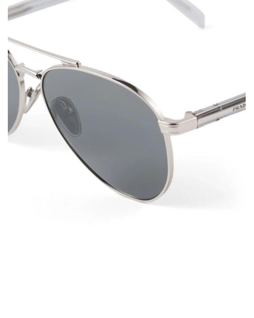 Prada Pilotenbrille Mit Doppelsteg in Gray für Herren