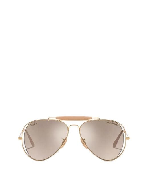 Dolce & Gabbana Metallic X Ray-Ban Double-Frame Pilot Sunglasses