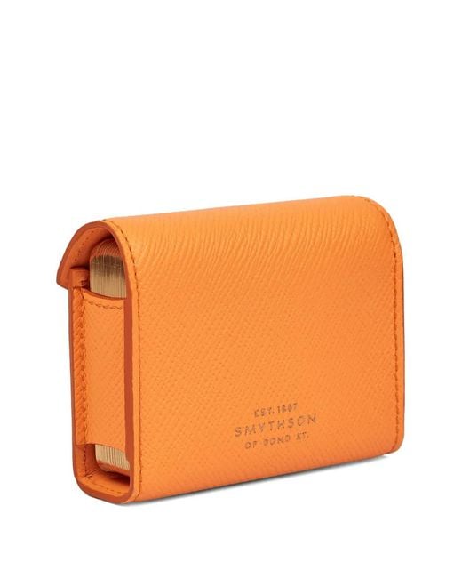 Smythson Orange Panama Single Playing Cards Case