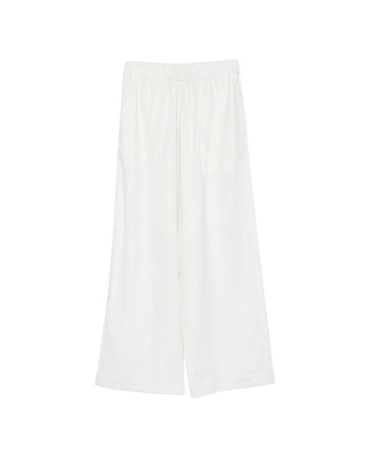 Marrakshi Life White Elasticated Wide-Leg Palazzo Pants