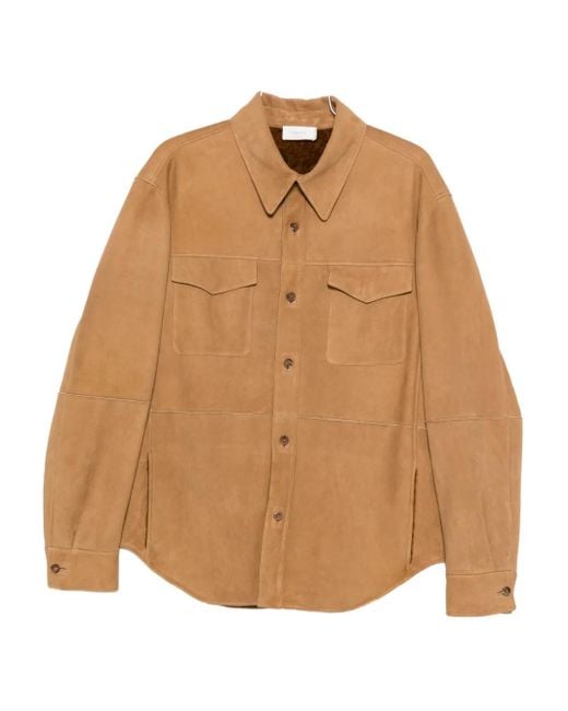 The Row Brown Button-Down Flap-Pocket Shirt Jacket for men