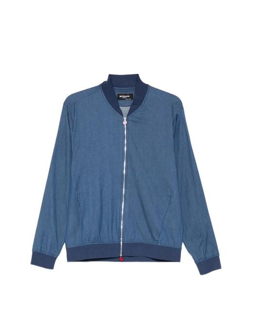 Kiton Blue Zip Bomber Jacket for men