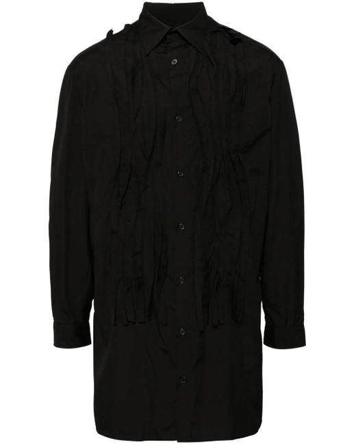 Yohji Yamamoto Black Pintuck-Detailed Shirt for men
