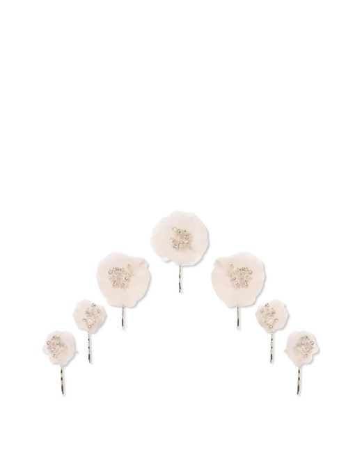 Jennifer Behr White Chantrell Bobby Pin (Set Of Seven)