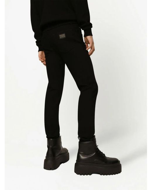 Dolce & Gabbana Black Slim Fit Stretch Cotton Jeans for men