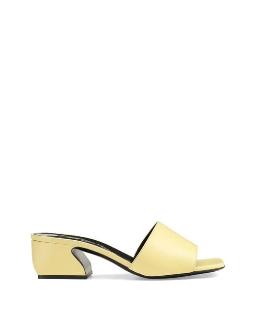 Sergio Rossi Metallic Sandales En Cuir