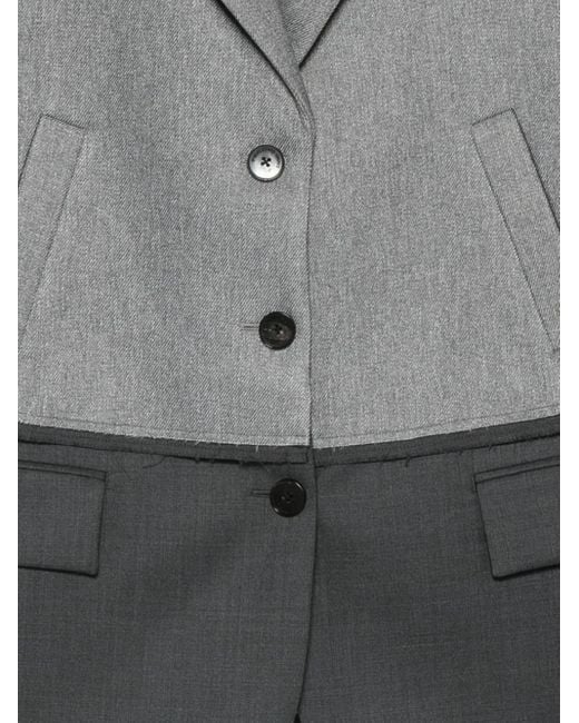 Feng Chen Wang Gray Two-Tone Button Blazer