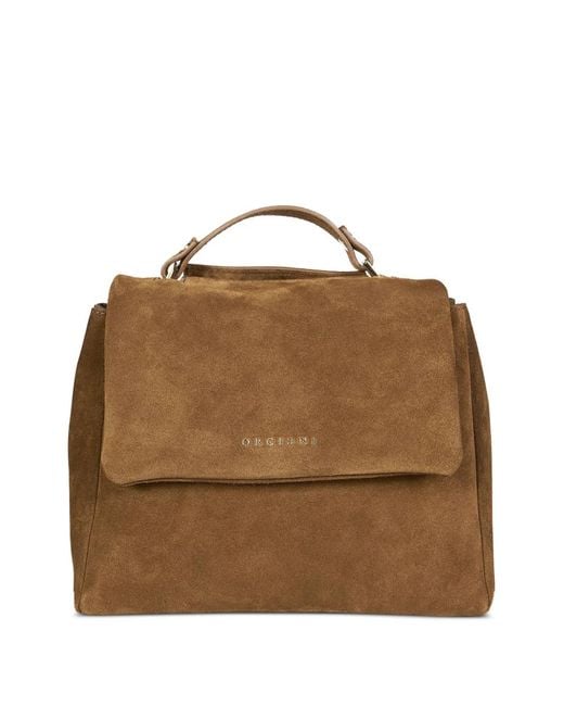 Orciani Brown Suede Tote-Bag