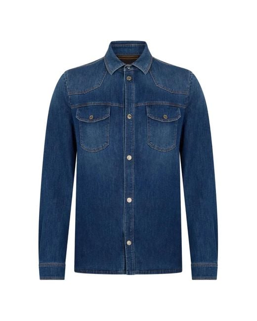 Moorer Blue Pocket Jacket for men
