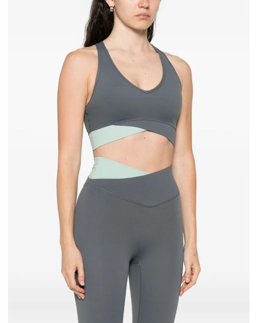 P.E Nation Blue Wander Crossover Sports Bra