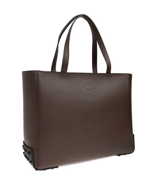 Tod's Brown Logo-Embossed Tote Bag for men