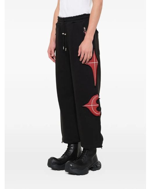 THUG CLUB Blue New Rock Graphic-Print Track Pants for men