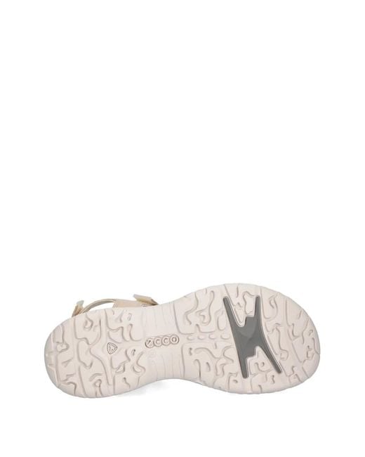 Ecco White Sandales Offroad Roam En Cuir À Attache Scratch