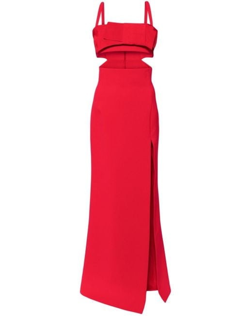 Vestido largo con abertura Elie Saab de color Red