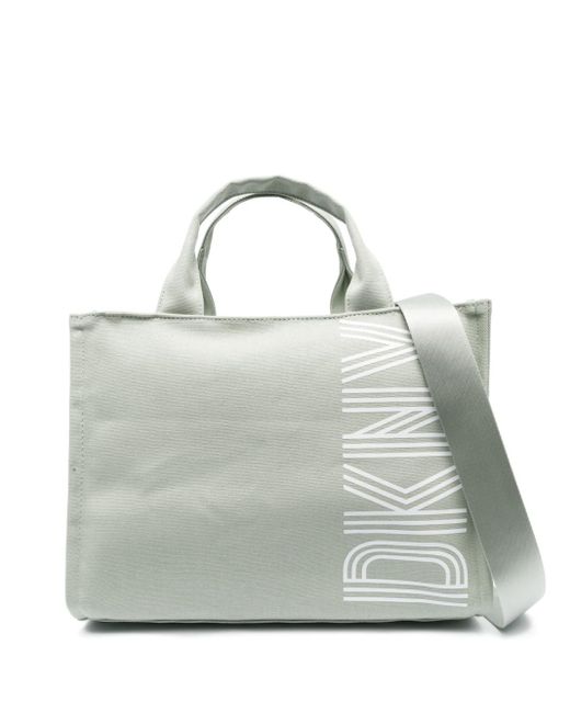 DKNY Logo-print Canvas Tote Bag in Grey | Lyst Australia