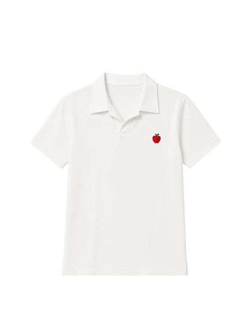 ALBERTO BRESCI White Apple-Patch Polo Shirt for men
