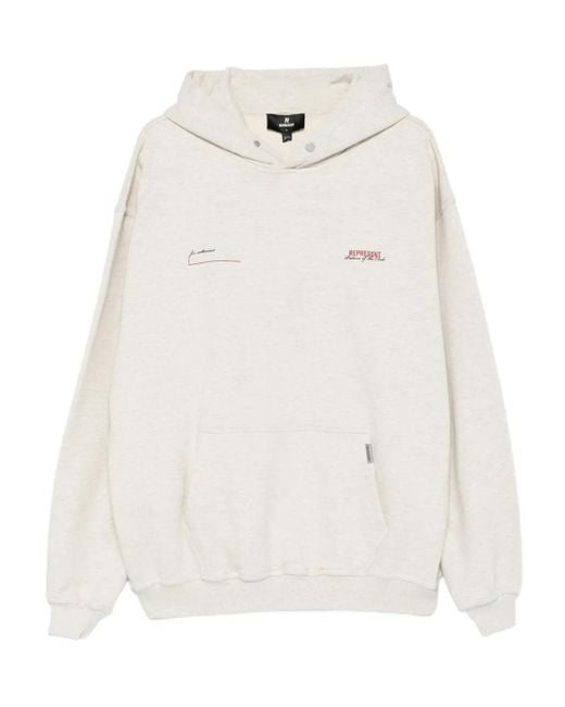 Represent White Cotton Hoodie