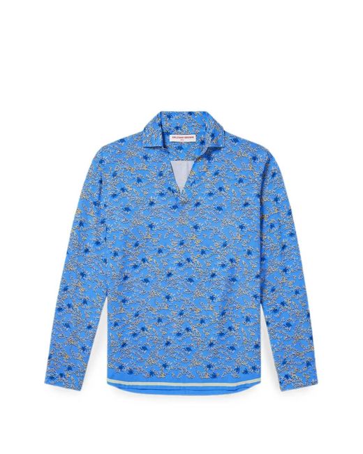 Orlebar Brown Blue T-Shirt À Col V Et Col Polo for men