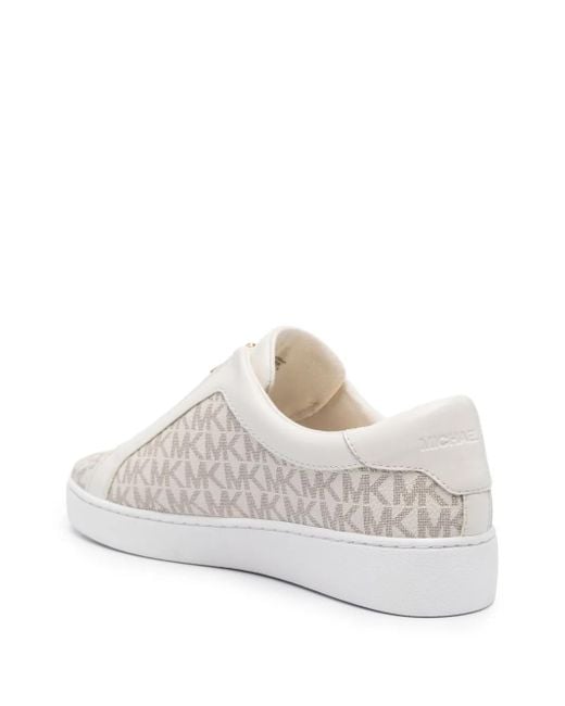 MICHAEL Michael Kors White Mk Keaton Signature Logo Zip-Up Trainers