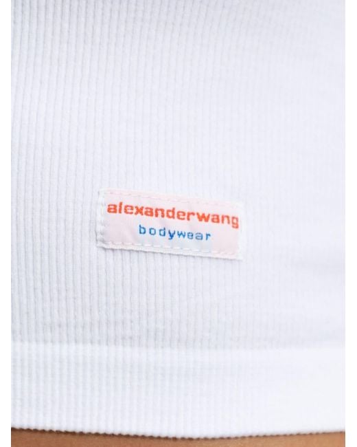 Alexander Wang White Cropped-Cardigan mit V-Ausschnitt