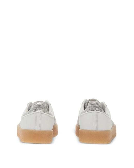 Adidas White Samba Three-Stripe Platform Sneakers