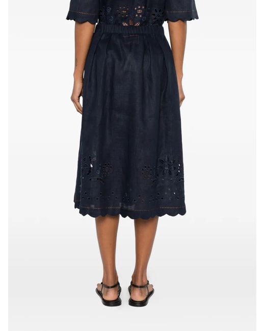 Vita Kin Black Balthazar Broderie-Anglaise Midi Skirt