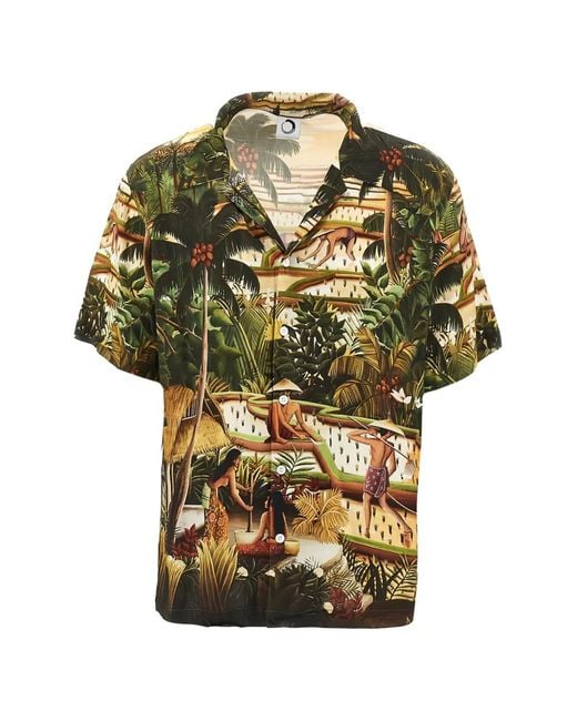 Endless Joy Green Subak Printed Short-Sleeve Shirt for men