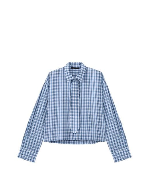 Maje Blue Rhinestone Shirt With Removable Tie