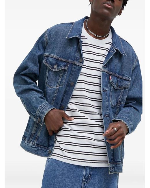Levi's Blue Buttoned Pocket Jacket for men
