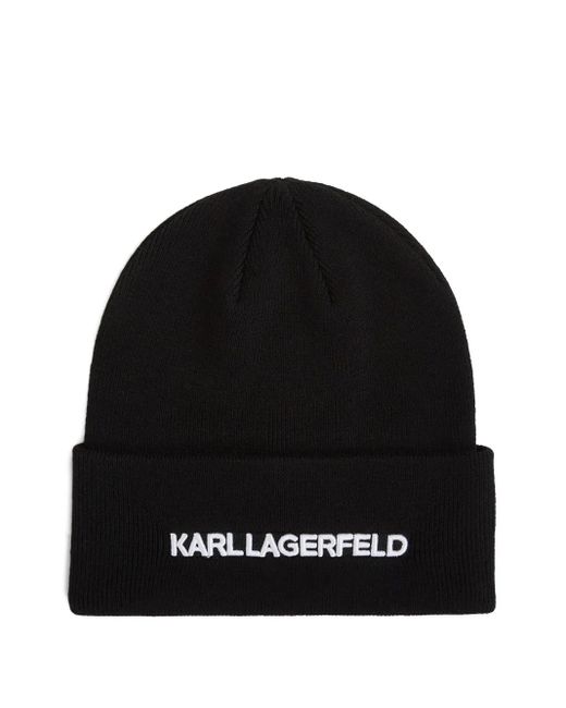 Karl Lagerfeld Black K/Essential Beanie for men
