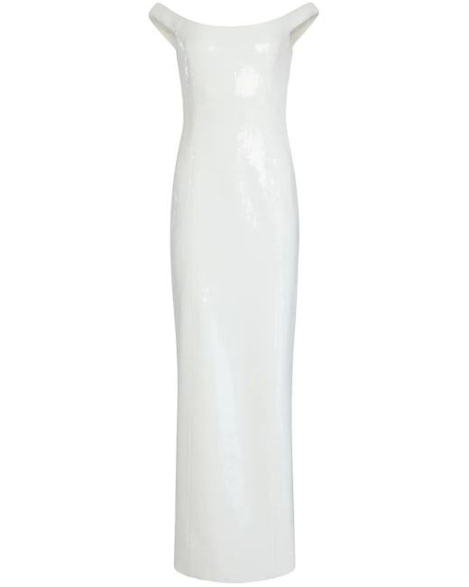 Robe Jazmina À Coupe Longue retroféte en coloris White