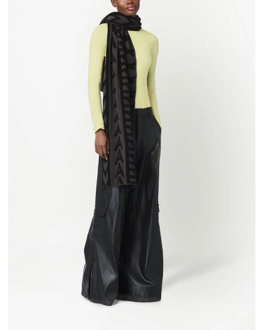 Marc Jacobs Black The Monogram Knit Scarf
