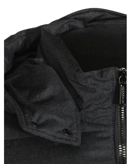 Moorer Black Hooded Sleeveless Padded Coat for men