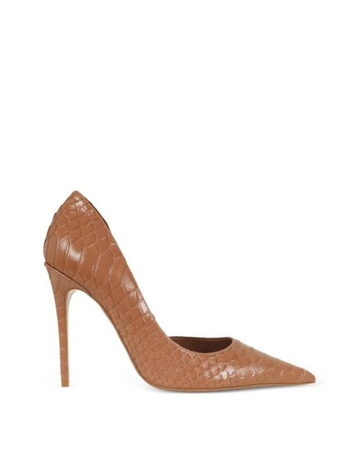 Paris Texas White Pointed Snake-Effect Pumps