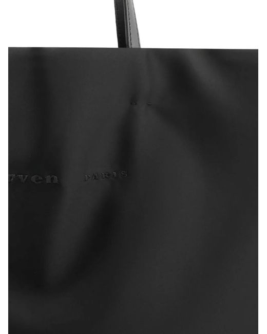 Carven Black Matte-Satin Tote Bag