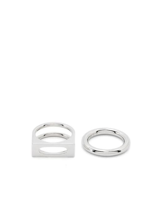 Tom Wood White Cage Rings (Set Of Two)